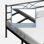 Yaheetech Metal Full Size Bed Frame, Platform Bed Frame, Mattress Foundation with Curved Design Headboard & Footboard, NO Box Spring Needed, Heavy-Duty Support, Easy Assembly, Full, Black