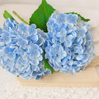 6 Pcs Real Touch Blue Hydrangea Artificial Flowers with Stems, Fake Silk Flowers for Outdoors, Artificial Flowers for Home Decor Wedding Bouquets Centerpieces Vase