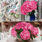Auihiay 64pcs Hydrangea Artificial Flowers, Rose Red Artificial Hydrangea Flowers, Silk Hydrangea Heads with Stems for Garden, Home Party Baby Shower DIY Wedding Centerpiece (Rose Red)