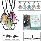 Vigdur Lantern String Lights - Muiticolor Deorative String Lights with 10 LED Bulbs Connectable, Indoor String Light for Bedroom Party Holiday Cottagecore Decor