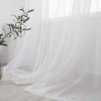 HUTO White Sheer Curtains 108 Inches Long for Bedroom Girls Rod Pocket Window Sheer Panels Curtains for Living Room Party Baby Canopy Bed 2 Panels 52 Inches Wide