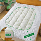 Bamboo_Viscose Mattress Topper Full Size, Cooling Extra Thick Breathable Mattress pad, 8-21”Deep Pocket Soft Quilted Fitted Mattress Cover with Down Alternative Fill