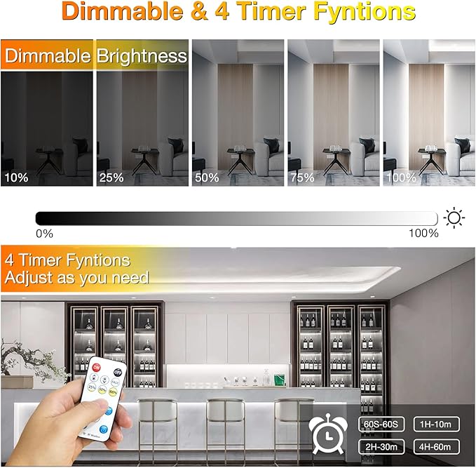 COB LED Strip Lights, LED Light Strips with Remote and App,16.4ft 6500K Dimmable Bright Daylight White LED COB Light Strip, Adhesive Indoor COB LED Lights for Bedroom, Living Room, TV, Shelf, Cabinet