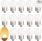 G40 1.5W Low Wattage Led Bulb Equivalent 15 Watt Light Bulbs Standard E26 Base CRI90+ Non-Dimmable for Home Lighting Decorative 150-Lumen 15-Pack (Frosted, 1.5W=15W Soft Warm White 2700K)