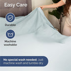 Queen Size 4 Piece Sheet Set - Comfy Breathable & Cooling Bed Sheets Set - Hotel Luxury Bedding for Women, Men, Kids, Teens, Boys & Girls - Deep Pockets, Ultra-Soft, Wrinkle Free - Oeko-Tex - Ice Blue