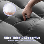 ABENE Mattress Topper for Back Pain Relief, Extra Thick Mattress Pad Pillowtop, Soft Mattress Protector Cover with 8"-21" Deep Pocket, Overfilled Down Alternative Filling (Gray, California King)
