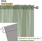 Aiyufeng 108 Inch Sage Green Sheer Window Curtains for Farmhouse, Rod Pocket Voile Window Treatment Vertical Panels for Study Room/Bedroom/Living Room, Sage Green, W59 x L108, 2 Panels