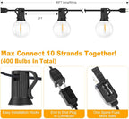 80FT Outdoor G40 LED Globe String Lights Dimmable Waterproof Shatterproof Light Strings with 40 Bulbs Connectable Commercial Hanging Lights for Christmas Patio House Backyard Balcony Party