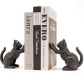 Ambipolar Cat Decorative Bookends, Unique Book Ends to Hold Books Heavy Duty for Office Desk, Vintage Antique Black Home Decor, Shelf Decoration, Modern Living Room Decor