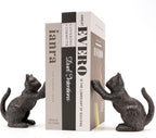 Ambipolar Cat Decorative Bookends, Unique Book Ends to Hold Books Heavy Duty for Office Desk, Vintage Antique Black Home Decor, Shelf Decoration, Modern Living Room Decor