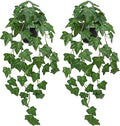 Set of 2 Fake Ivy Plant for Home Decor Indoor Silk Artificial Hanging Plant 25" Fake Ivy Vine Faux Ivy Leaves for House Room Indoor Outdoor Home Shelf Office Plant Decor