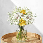 N&T NIETING Babys Breath Artificial Flowers Bulk, 15Pcs Fake Gypsophila Bouquet Flowers Real Touch Faux Babies Breath Arrangement for Wedding Floral Party Home Centerpieces Vase Decoration, White