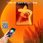 Sunset Lamp Projector with APP & Button Control, 360 Degree Rotation Multiple Colors Changing LED Lamp Night Light, Sunset Light for Bedroom Decor/Party/Christmas Gifts/Tiktok Live/Room Decor