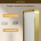 TETOTE Gold Mirrors for Wall 30 x 36 Inch Brushed Gold Bathroom Mirrors, Tempered Glass, Modern Farmhouse Wall Mounted Mirror for Decorative(Horizontal/Vertical)
