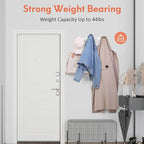 Coat Rack Wall Mount, Coat Hook Wall Mount, Wall Hooks for Hanging, Hat Rack for Walls, Coats Hanger with 12 Hook, Towel Hooks for Bathrooms (1 Pack, Silver)