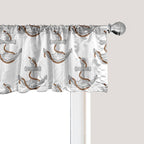 Ambesonne Vintage Nautical Tattoo Window Valance, Repetitive Anchor and Motif Maritime Pattern, Curtain Valance for Kitchen Bedroom Decor with Rod Pocket, 54" X 12", Pale Cinnamon Pale Grey
