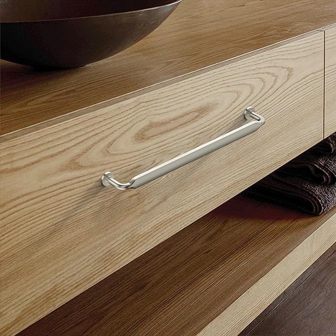 Asidrama 10 Pack 7.5 Inch(192mm) Brushed Satin Nickel Kitchen Cabinet Handles, Cabinet Pulls Kitchen Cabinet Hardware for Cupboard Drawer Pulls