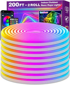 AILBTON 200Ft Neon Rope Lights,Flexible Led Rope Lights Control with App/Remote,Multiple Modes Rope Lights,IP65 Outdoor RGB Led Neon Light,Music Sync Gaming Led Neons Light Strip for Bedroom Decor