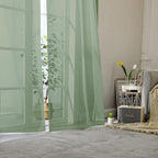 Aiyufeng Long Sheer Bedroom Curtains 2 Panel Sets 108" Inch Length - Transparent Light Weight Soft Sage Window Treatment Panels for Study Room/Living Room/Guest Room, W40 X L108 inches