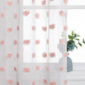 MYSKY HOME Pink Curtains 84 Inch Length for Bedroom Window Panels Pom Pom White Sheer Curtains 84 Inch Long for Living Room Nursery Girls Kids Room Rod Pocket Playroom Dining Room Set of 2 37 x 84 in