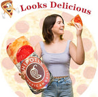 Jorbest Pizza Blanket Adult Size 71 Inches Birthday Gifts for Women Men Mom Teen Boys Girls, Novelty Pizza Throw Blanket Funny Gifts for Adult and Kids, 285 GSM Soft Flannel Fun Food Blanket (Red) ﻿