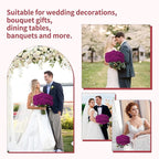 52 PCS Purple Artificial Roses Bulk, Fake Artificial Flowers Bridal Bouquet Silk Faux Rose with Stems for Wedding Flowers Decoration, Valentine's Day, Bridal Bouquet, Anniversary, Home Decor (52PCS)
