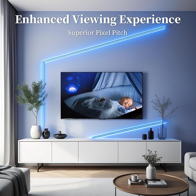 iNextStation COB LED Strip Light Blue 32.8ft/10M DC24V CRI 93+ Flexible LED Tape Lights 8mm for Bedroom, Kitchen, TV Backlight, Cabinet, Stage, Home DIY Lighting Decor(No Plug)