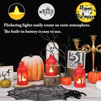 LLQ 8 Pcs Mini Lantern Decor Moroccan Lantern with Flickering LED Candle Table Centerpiece Small Vintage Christmas Hanging Lamp Ornaments Bulk for Wedding Halloween Christmas Party (5 Inch,Red)