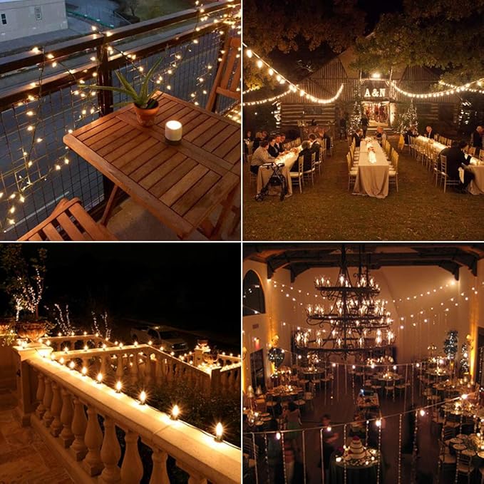Brizled C9 Christmas Lights, 16ft 25 LED Faceted C9 Warm White Christmas Lights, Connectable Indoor Outdoor Xmas String Light, 120V UL Certified for Tree, Yard, Garden, Porch, Party & Holiday Decor
