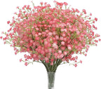 N&T NIETING Pink Baby Breath Flowers, 30Pcs Fake Gypsophila Plants Artificial Baby Breath Flowers for Wedding Bouquets Party Home Garden Decoration