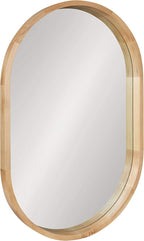 Kate and Laurel Hutton Modern Capsule Wall Mirror, 24 x 36, Natural Wood, Scandinavian Decorative Mirror for Wall