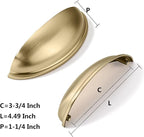khtumeware 2 Pack 3-3/4" Gold Drawer Pulls Brushed Brass Cabinet Cup Pulls Kitchen Hardware Cabinet Handles Drawer Handles Knobs 3-3/4 inch Hole Center