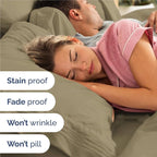 King Size 4 Piece Sheet Set - Comfy Breathable & Cooling Bed Sheets Set - Hotel Luxury Bedding for Women, Men, Kids, Teens, Boys & Girls - Deep Pockets, Ultra-Soft and Wrinkle Free - Oeko-Tex - Khaki
