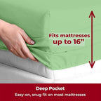 Mellanni Twin Sheets Set - 3 PC Iconic Collection Bedding - Hotel Luxury, Extra Soft, Cooling Bed Sheets - Wrinkle, Fade, Stain Resistant (Twin, Pistachio)