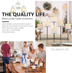 smtyle Christmas DIY 6 Fireplace Candle Candelabra Candleholder Mantle Decor for Flameless or Wax Pillar Candles Stand with Black Iron Decoration on Desk or Floor