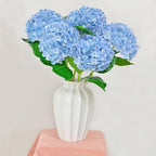 6 Pcs Real Touch Blue Hydrangea Artificial Flowers with Stems, Fake Silk Flowers for Outdoors, Artificial Flowers for Home Decor Wedding Bouquets Centerpieces Vase