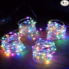 4-Pack 50 LEDs Multicolored Christmas Fairy Lights, Battery Operated Mini LED String Lights for Bedroom/Christmas/Parties/Wedding(Set of 4, Multi-Color)