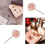 Artificial Flowers 25pcs Fake Roses, Pink Foam Rose Faux Flower for DIY Wedding Bouquets Bridal Shower Centerpieces Floral Arrangements Home Decorations Party Backdrops Table
