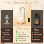 Hong-in Candle Warmer Lamp, Candle Lamp Warmer with Timer,Wax Melt Warmer,Crystal Candle Heater Lamp for Scented Wax, Elegant Home Decor, Clear Glass