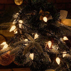 Twinkle Star C6 Christmas String Lights, 50 LED 17ft Battery Operated Fairy Lights with 8 Lighting Modes, Indoor Outdoor Waterproof Lights for Patio Garden Party Wedding X-mas Decoration, Warm White
