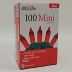 Brite Star 100 Count Mini String Christmas Lights, Red - 22 feet Indoor/Outdoor Christmas Tree Lights with Green Wire