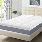 Superior Mattress Topper, Down Alternative, 2 Inch Deep Sized Bed Pillow Top, Comfort Pad, Fluffy Mattress-Topper Protector, Plush Cooling Extra Soft, Hotel Quality, California King, White
