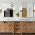 30"x36" Frameless Rectangle Wall Mirror with 1 inch Beveled Edge for Bathroom Vanity