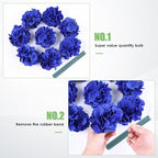 AVIVIHO 65Pcs Royal Blue Flowers Hydrangea Artificial Flowers Bulk Realistic Fake Hydrangeas Silk Flowers with Stems for Home,Weddings,Party,Table Centerpieces,Father's Day,Baby Shower Decor
