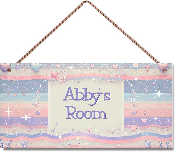 Personalized Heart Sign Flash Star Signs Retro Wall Art Decoration Exquisite Decorative Signs Custom Name for Kids Room Wall Art Decor Nursery Decor For Girls Boys Bedroom
