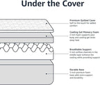 Amazon Basics Memory Foam Mattress, Medium Firm, Cooling Gel, Queen Size Mattress, CertiPUR-US® Certified Foam, 80 x 60 x 12 inches, White/Gray