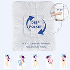 CYMULA Queen Mattress Topper, Extra Thick Pillow Top Mattress Topper, Firm Cooling Mattress Pad Cover with 8-21 Inch Elasticated Deep Pockets, Plush Down Alternative Fill Mattress Protector