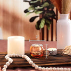 LAMORGIFT 24 Pcs Fall Tealight Candle Holders- Mercury Votive Candle Holders for Burnt OrangeTable Decorations, Terracotta Decor Glass Votives for Fall Party Boho Wedding Table Centerpieces