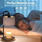 Candle Warmer Lamp with Timer, Dimmable Candle Wax Warmer Electric Candle Lamp for Scented Candles with 2 Bulbs, House Warming Gifts Christmas Gifts for Women Bedroom Home Decor - Gray