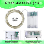 4 Pack 50 LED Fairy Lights Battery Operated with Timer, 16FT Waterproof Halloween Battery Lights Outdoor Indoor Starry Mini Led String Light for Halloween parties Bedroom Home DIY Decoration (Green)